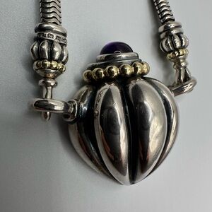 Lagos Caviar Amethyst 18K Yellow Gold & Sterling Silver Snake Chain Necklace